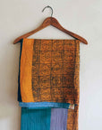 Turquoise & Lavender Traditional Kantha Blanket (Artisan)