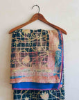 Blue & Hot Pink Traditional Kantha Blanket (Artisan)