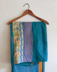 Turquoise & Lavender Traditional Kantha Blanket (Artisan)