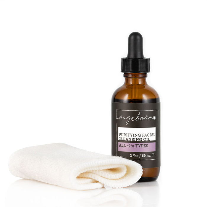 Purifying Facial Cleansing Oil + Bamboo Facial Cleansing Cloth