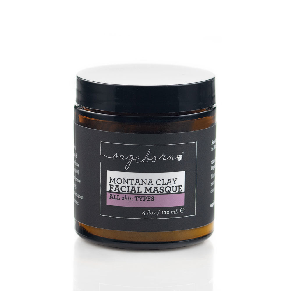 Montana Clay Facial Masque organic skin care, front of jar